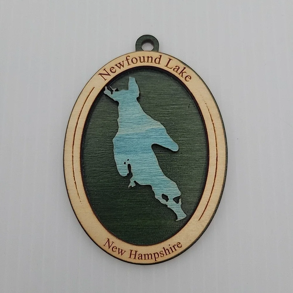Newfound Lake‎ New Hampshire 3D Wood Christmas Ornament